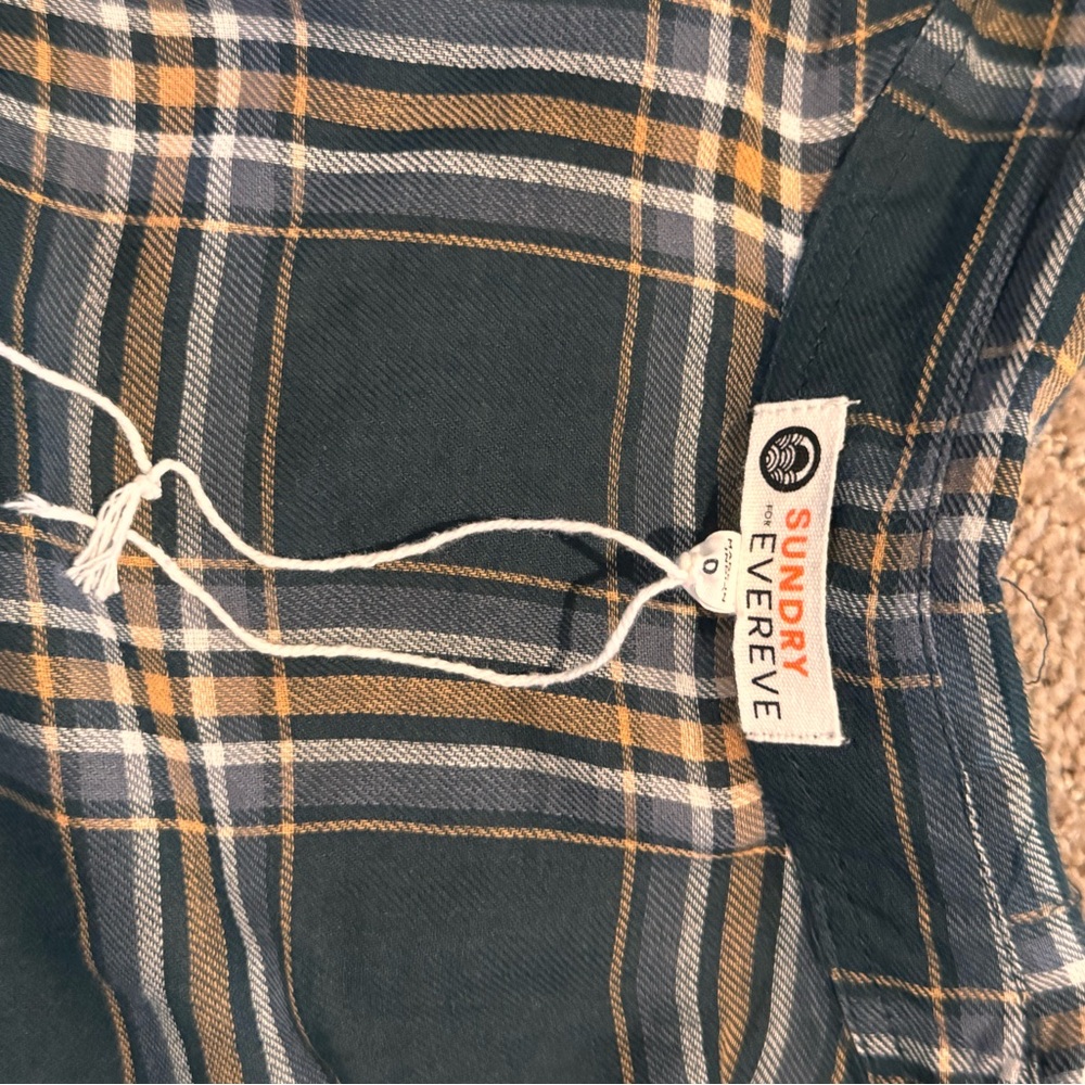 Evereve Plaid Button Down Shirt - Blue and Yellow